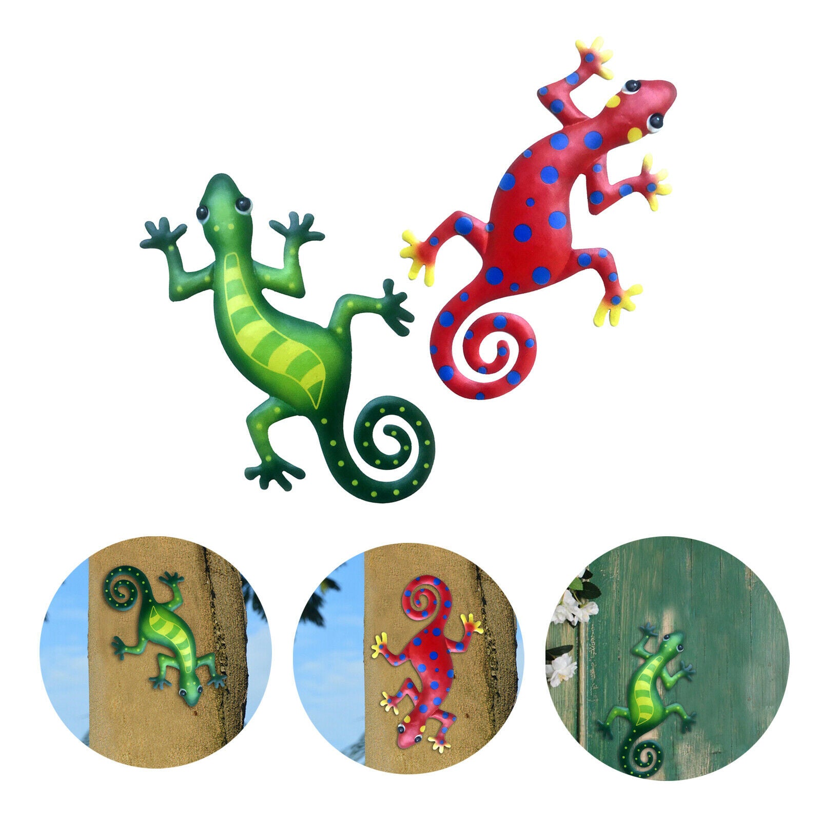 Metal Gecko Wall Art Decorative Lizard Indoor Outdoor for Kitchen Garden