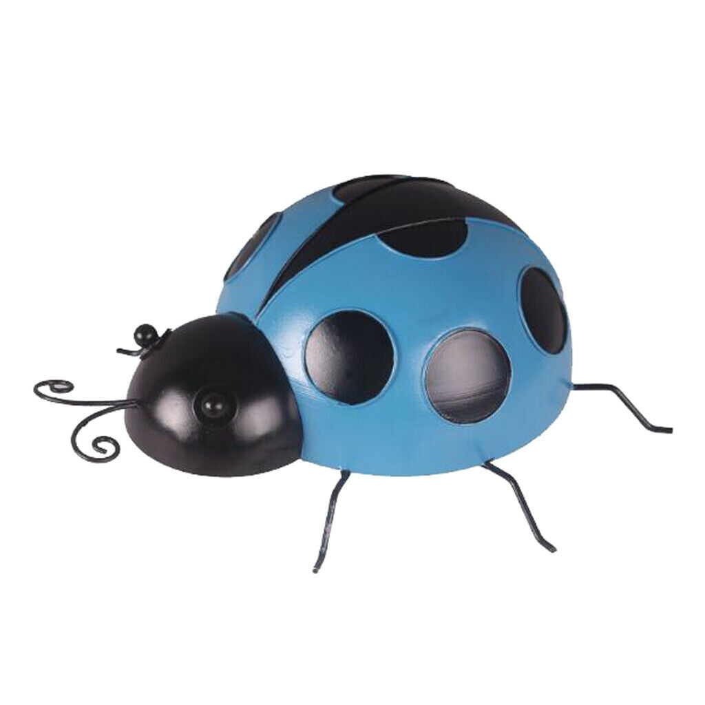 10Pieces Iron Ladybug Wall Decor Lifelike Wall Sculpture Artistic Indoor Outdoor