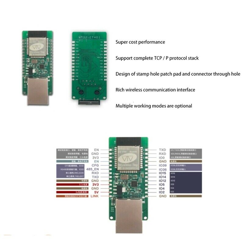 WT32-ETH01 Embedded Serial Port Networking Bluetooth +Wifi 2-in-1 Gateway ModuL6