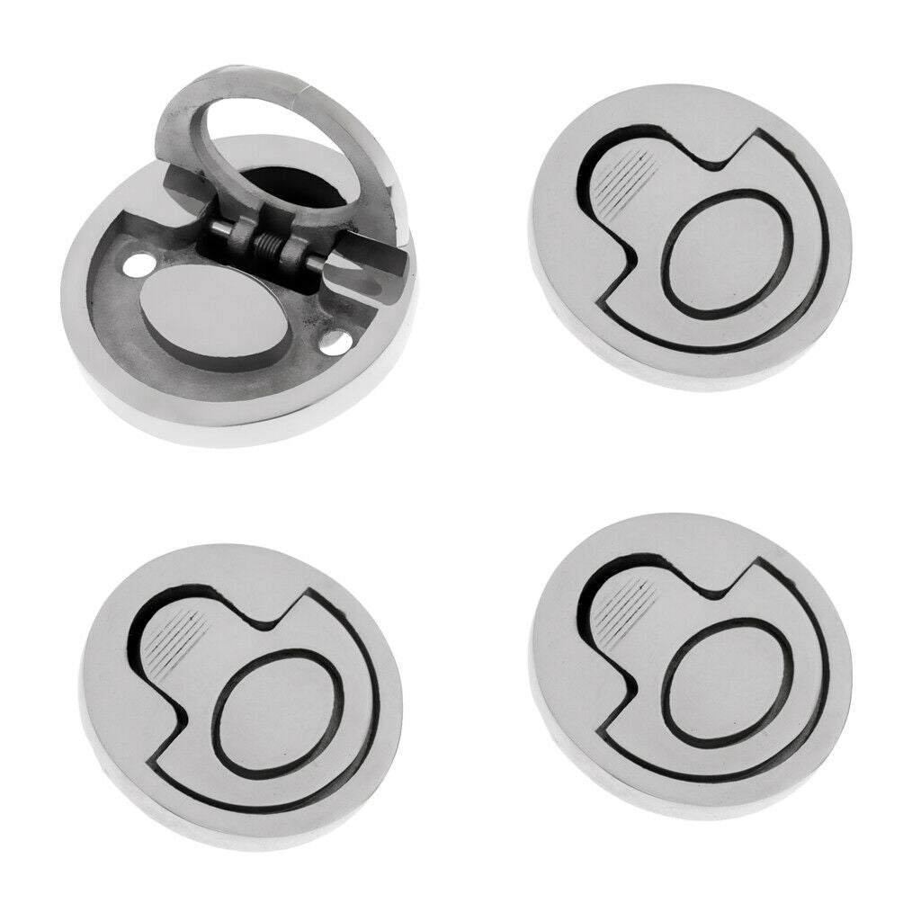 4pcs Boat Recessed Hatch Pull Handle Marine Locker Flush Lift Ring 316 Stainless