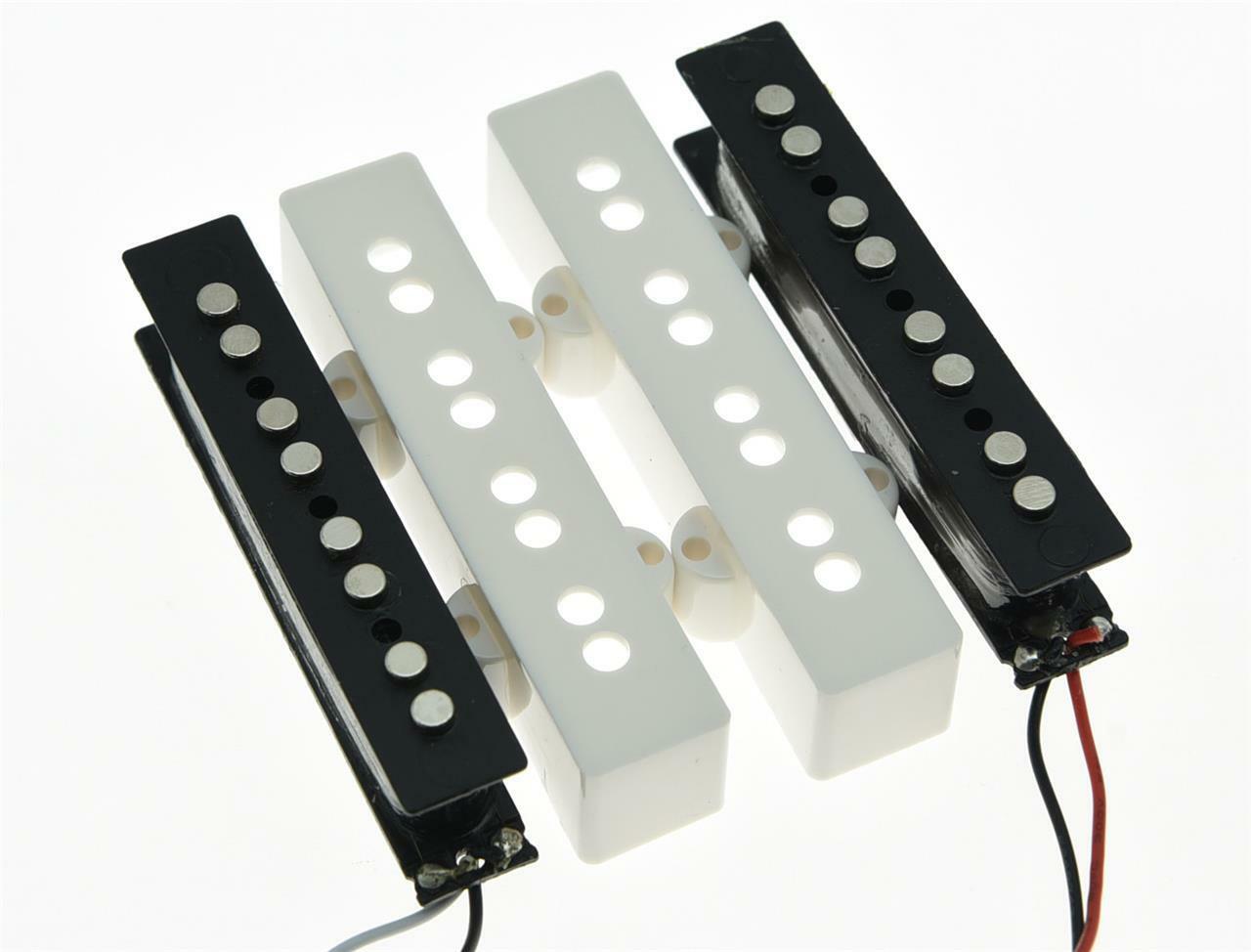 White J Bass Neck Bridge Pickup Bass Pickups Set for 4 String Jazz Bass Guitar