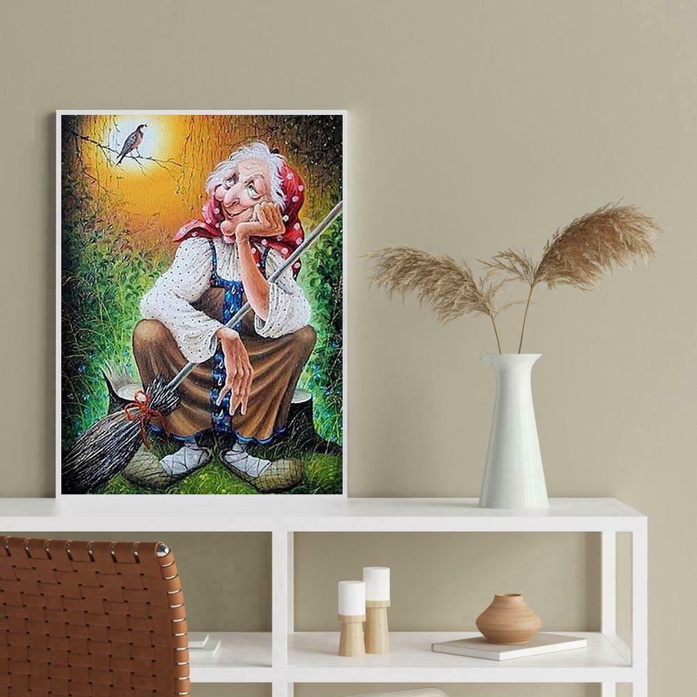 5D DIY Full Drill Diamond Painting Old Lady Embroidery Mosaic Craft Kits @