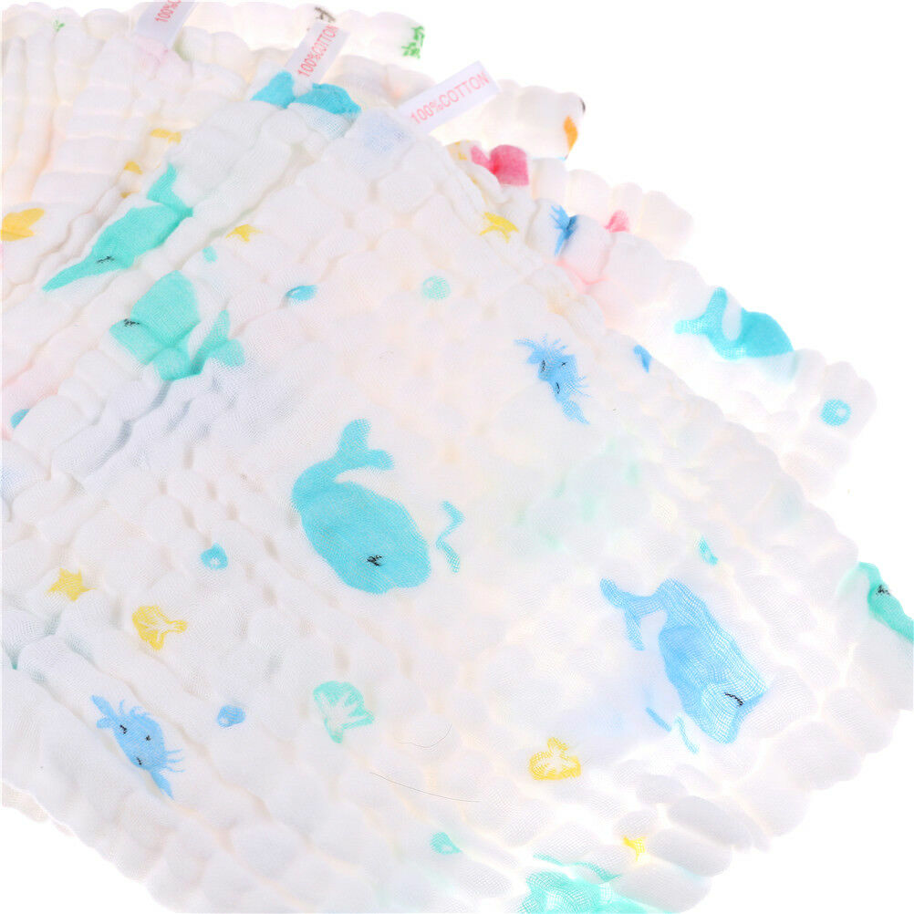 6 layers Baby Cotton Gauze Baby Face Saliva Towels Wash Cloth Handkerchief.l8