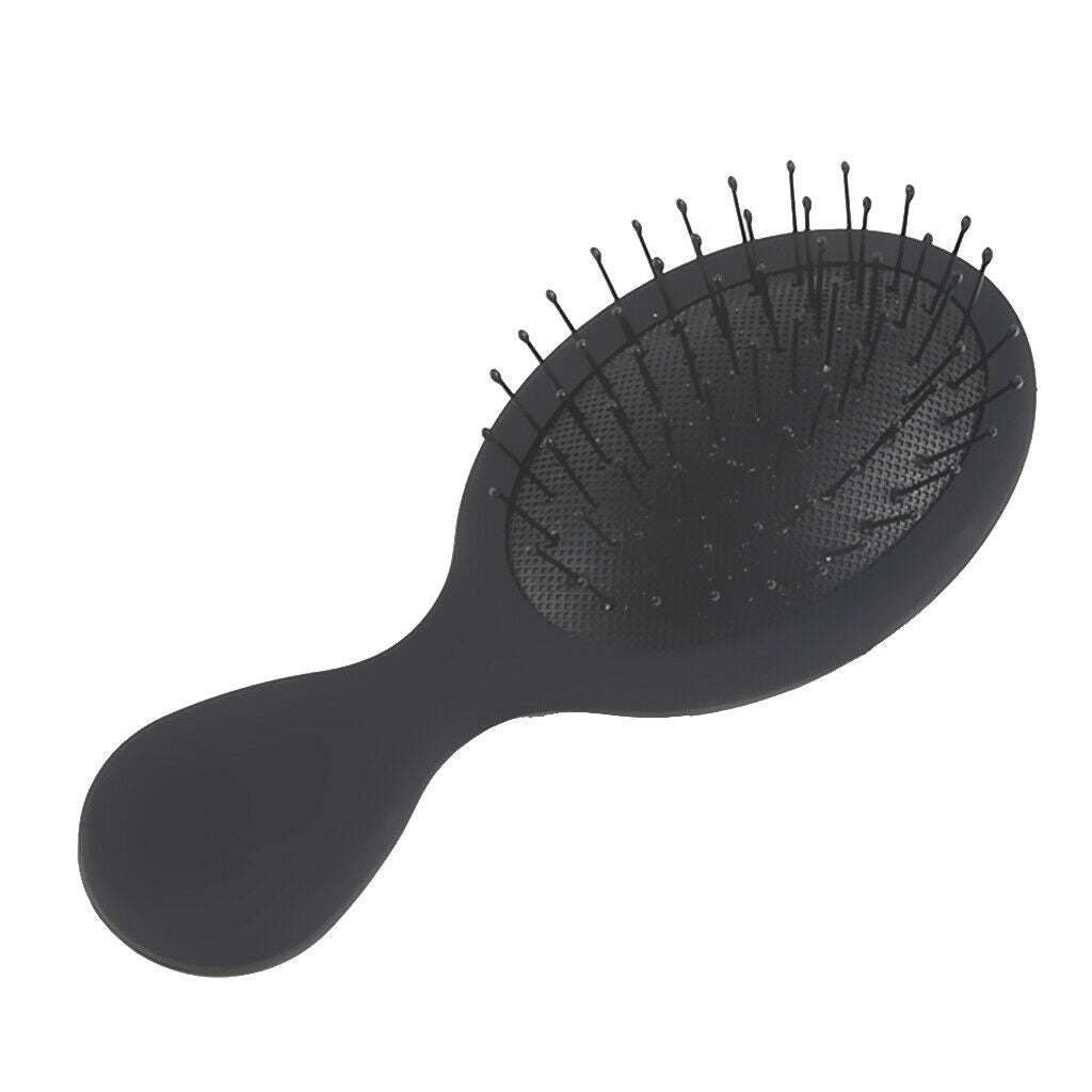 Mini Anti-static Scalp Massage Paddle Hairbrush Cushion Detangling Comb Black