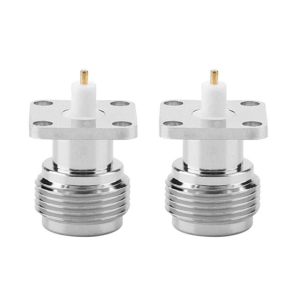 2Pcs N Type female Jack with Flange RF Coaxial Connector Adapter