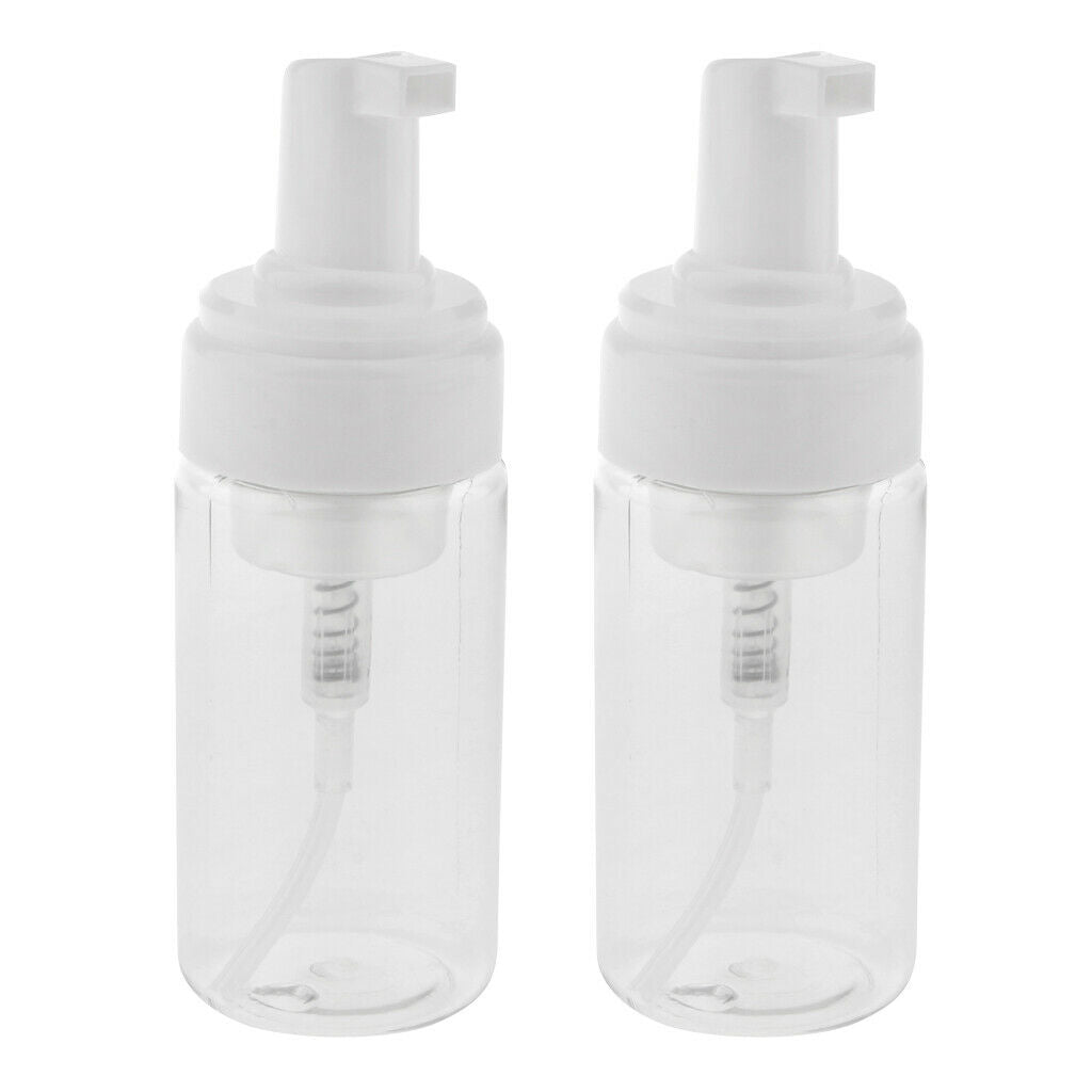 2x Refillable Foam Bottle Dispenser Liquid Foaming Pump Soap Bottle 100ml Clear