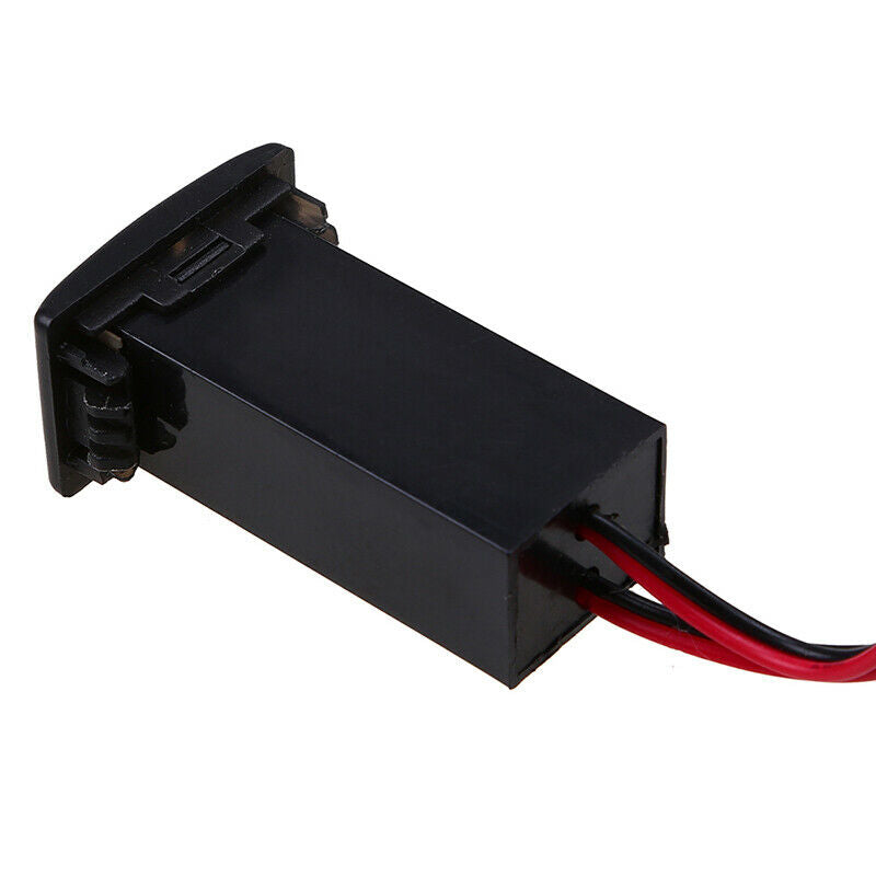 12V Car Auto USB Charging Car Charger Black with LED Voltmeter & Wire For Mazda