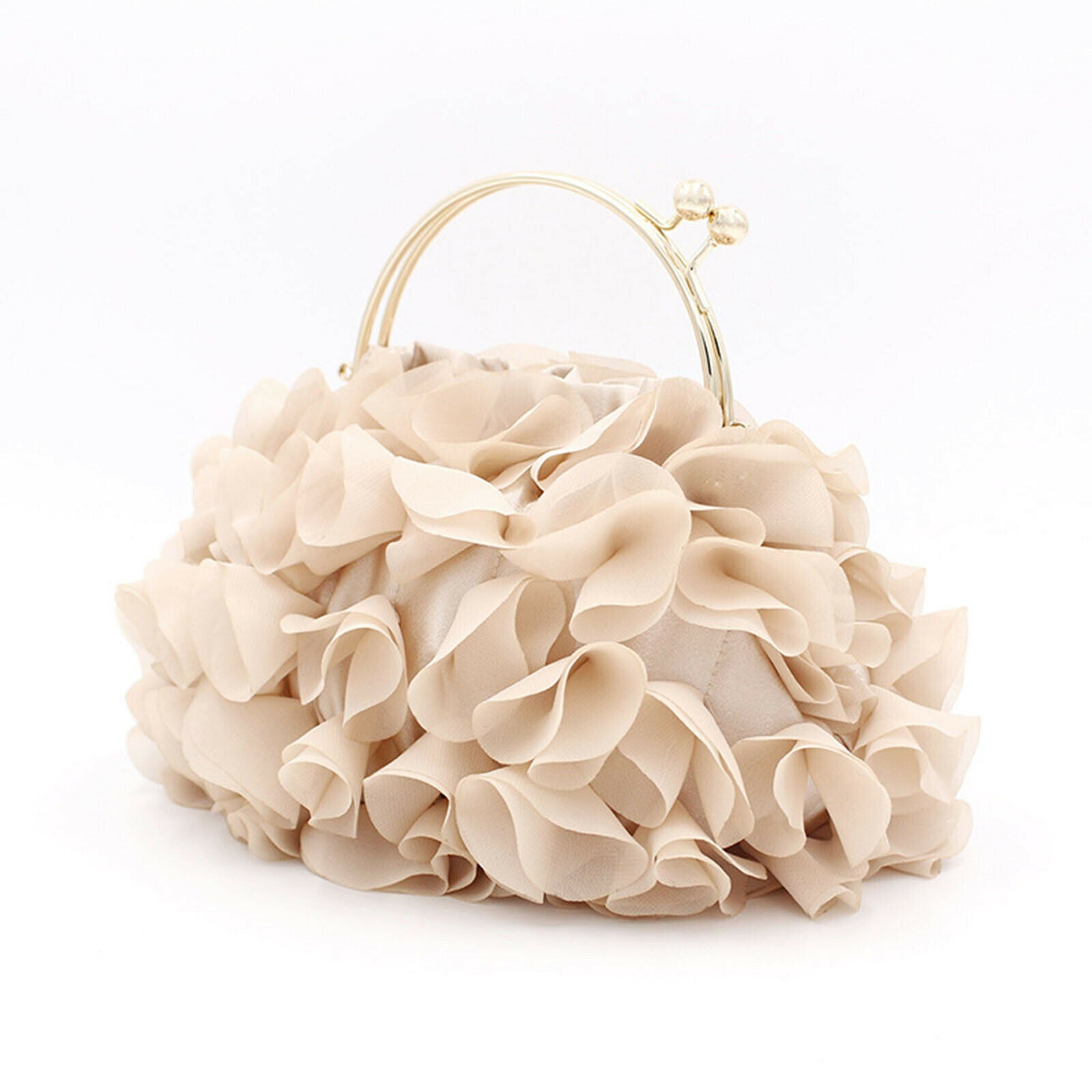 Satin Floral Clutch Purse Formal Wedding Cocktail Top-Handle Evening Bag