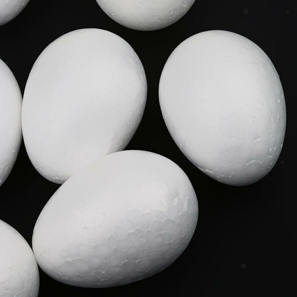 30Pcs Polystyrene Modelling Eggs High Density 80mm for Handmade Modellings