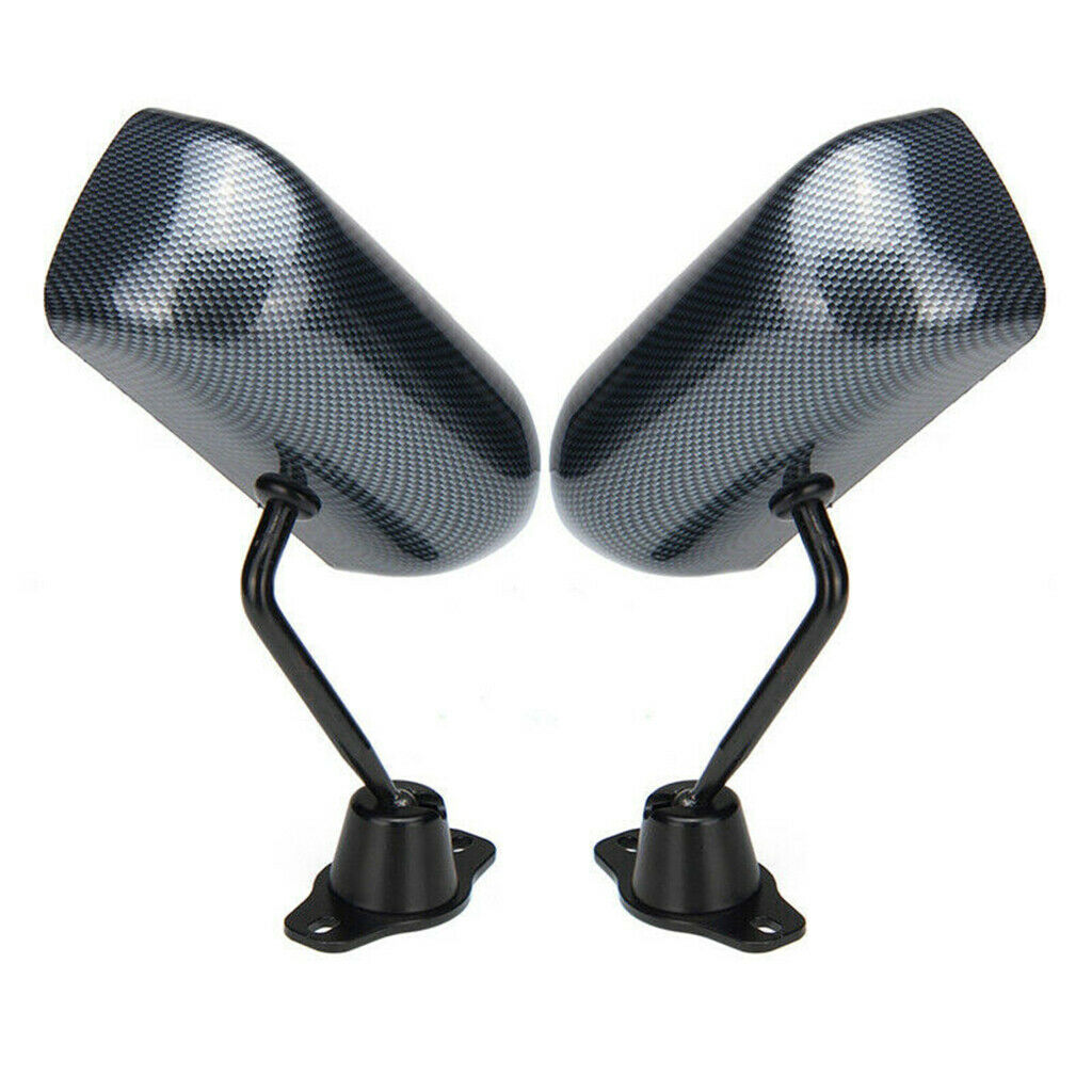1 Pair Universal F1 Style Side Mirror With Water Proof Blue Glass and Brackets