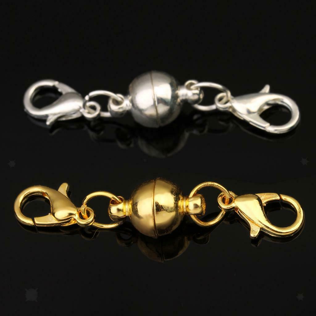 5 Sets Ball Magnetic Clasps with Lobster Clasp for DIY Fashion Jewelry 8mm