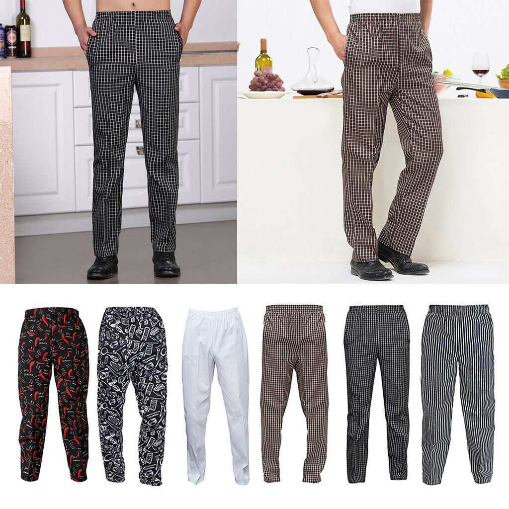 Set of 2 Cotton Restaurant Cafe Chef Waiter Pants Cook Uniform Accessories