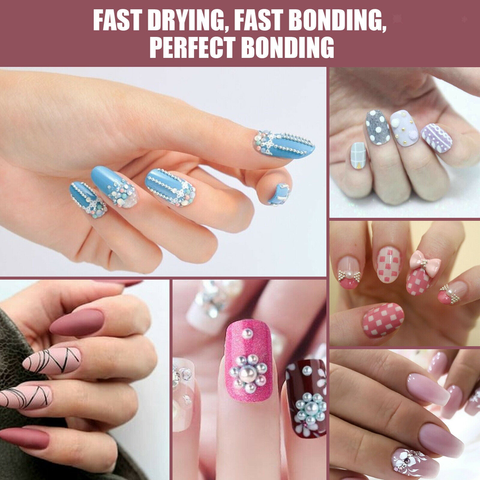 30ml Professional Nail Glue w/Brush for False Nail Adhesive Decoration