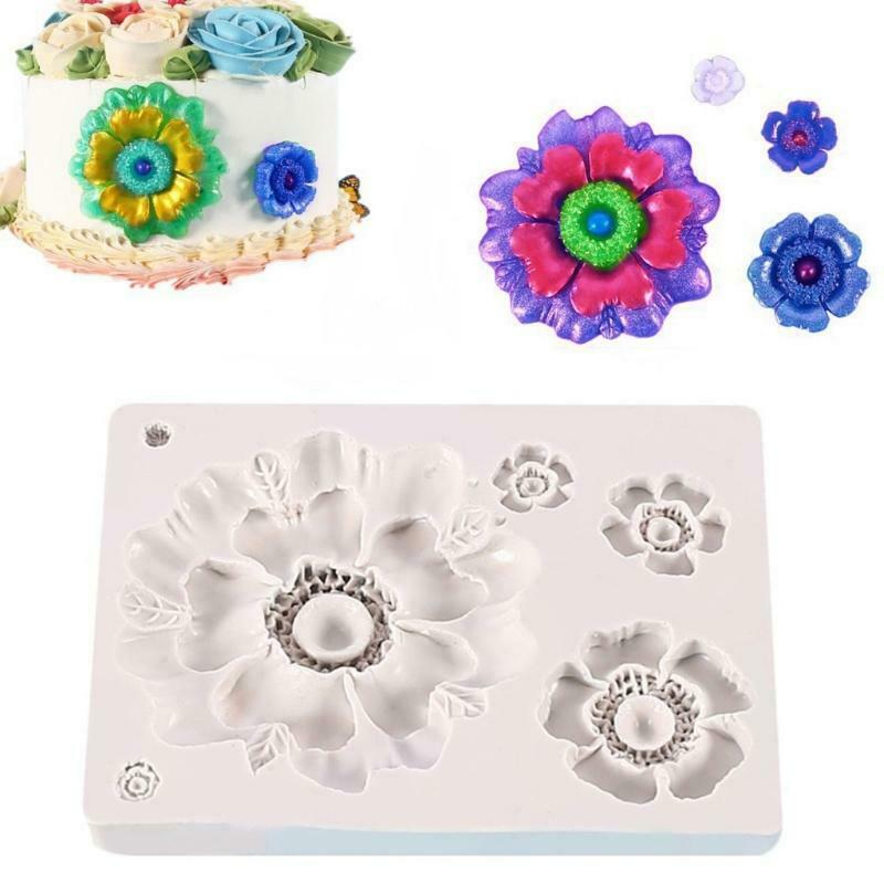 Flower Shape Silicone Mold Fondant Chocolate Candy Mould Cake Decorating Tool