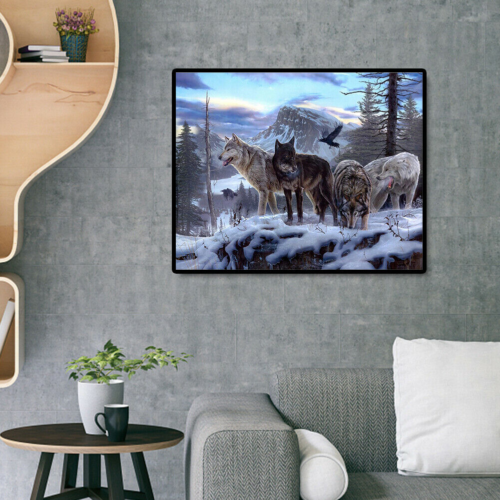 DIY Diamond Painting Wolves Full Square Rhinestone Picture Home Wall Decor