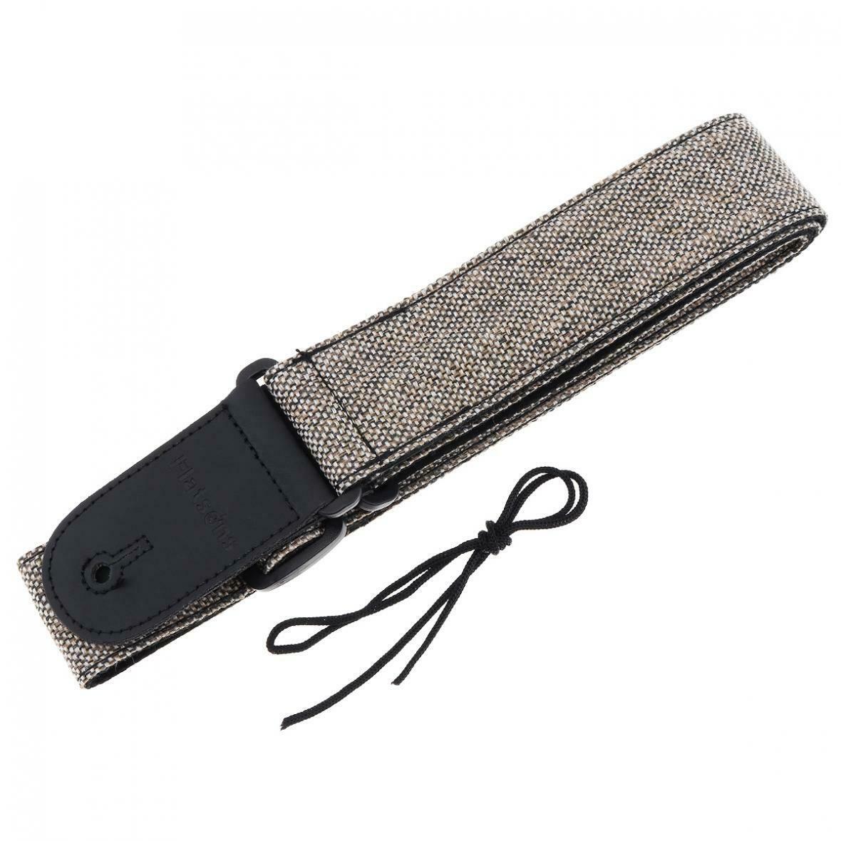 Guitar Strap PU Leather Head Cotton&Linen Double Fabric with Plectrum Pocket