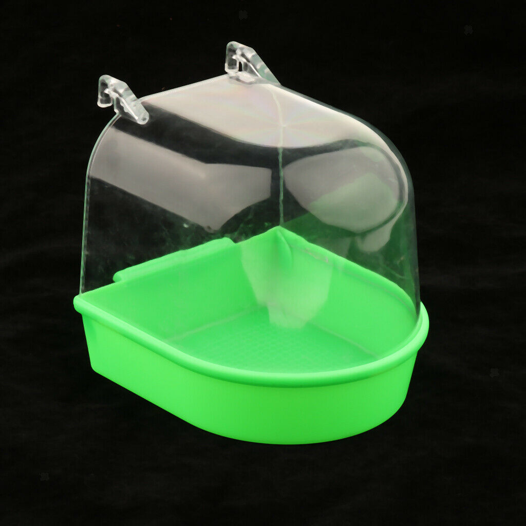 Transparent Plastic Bird Bath for Parakeets, Canaries, and Finches