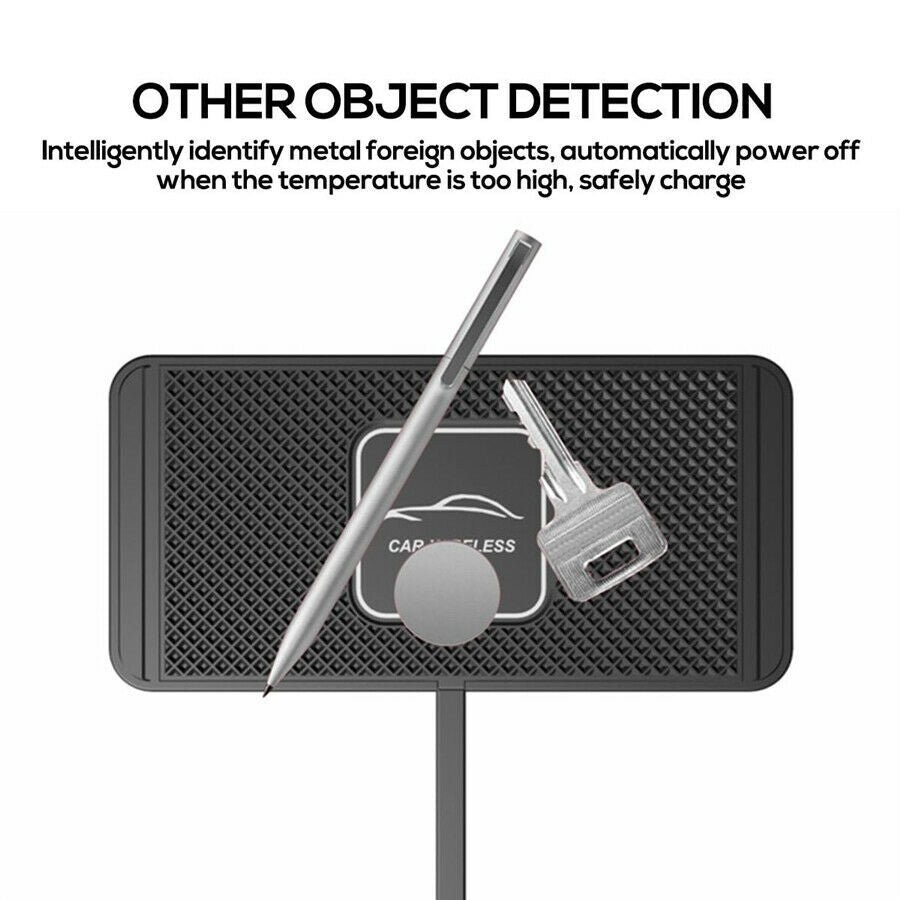 Car Qi Wireless Charger Pad Fast Charging Non-slip Mat Dashboard Holder Stand