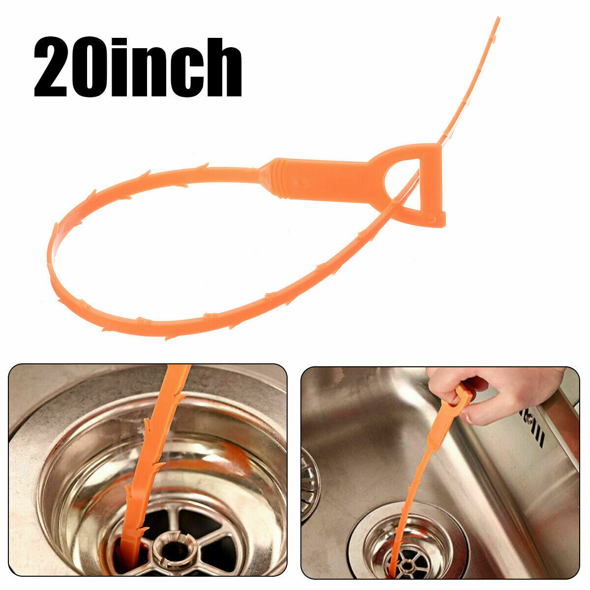 Reusable Drain Unblocker Cleaning Tool Sink Hair Remover Cleaner Stick Kitchen