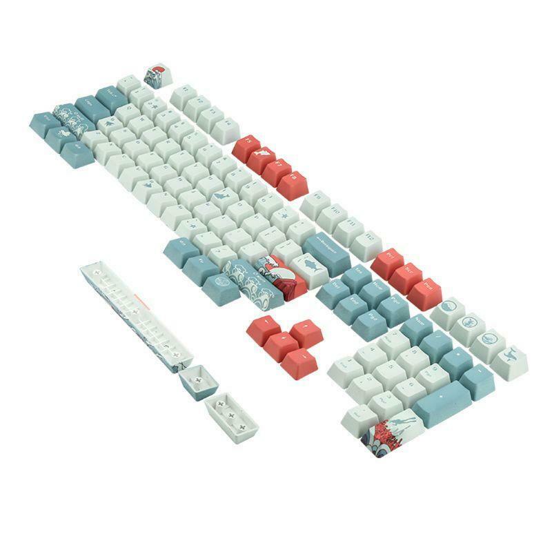 5 Sides Dye-Sublimation 108 Ukiyo-e Sea Waves Keycap Mechanical Keyboard Keycaps
