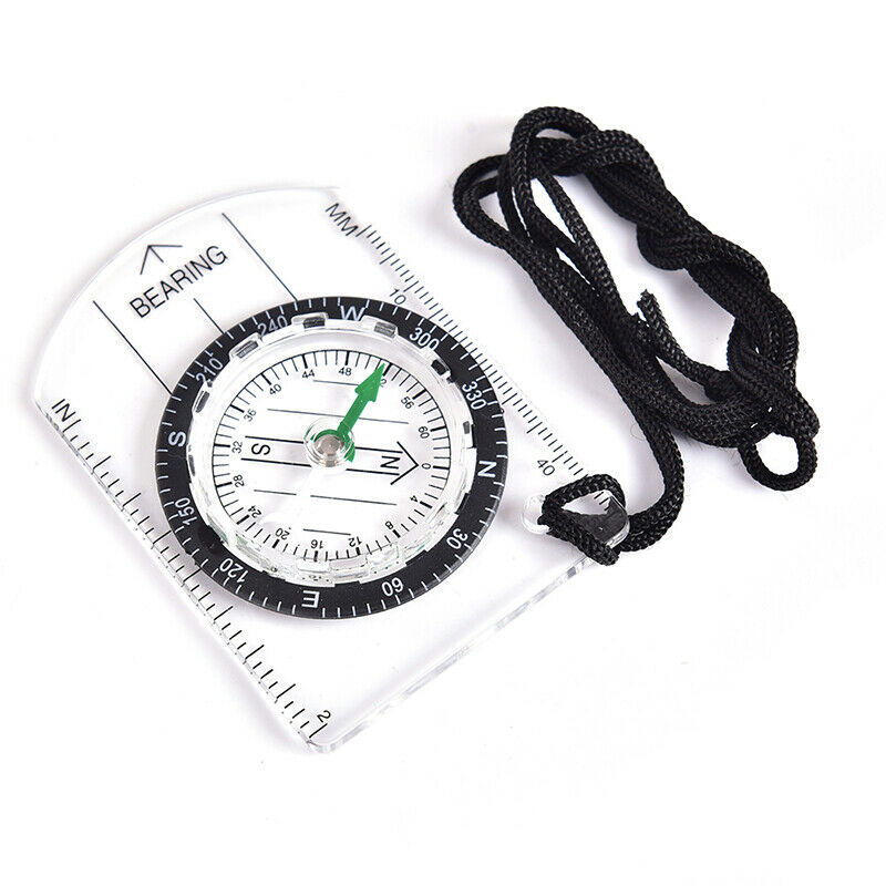 1pc Outdoor Hiking Camping Compass Map Scale Ruler Multifunctional Equipm.l8