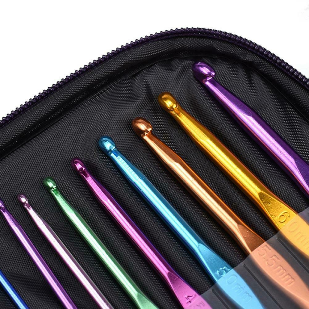 25pcs Aluminum Crochet Hooks Knit Weave Craft Yarn Sweater Sewing Needles @