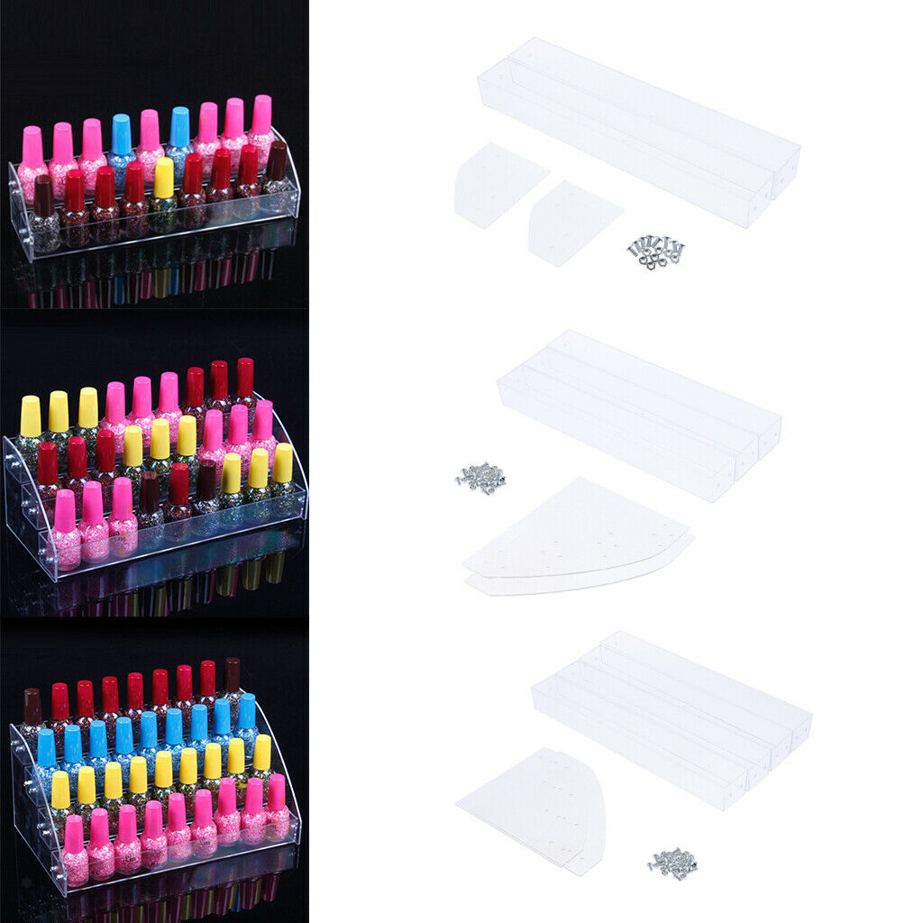 Clear Nail Polish Varnish Lipstick Dispaly Stand Rack Holder Organizer 2 T