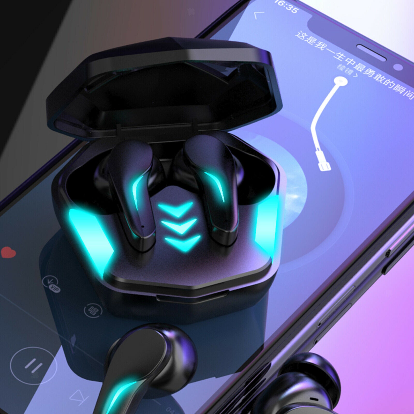 Wireless Gaming TWS Earbuds Built in Mic Noise Reduction for Sport Running