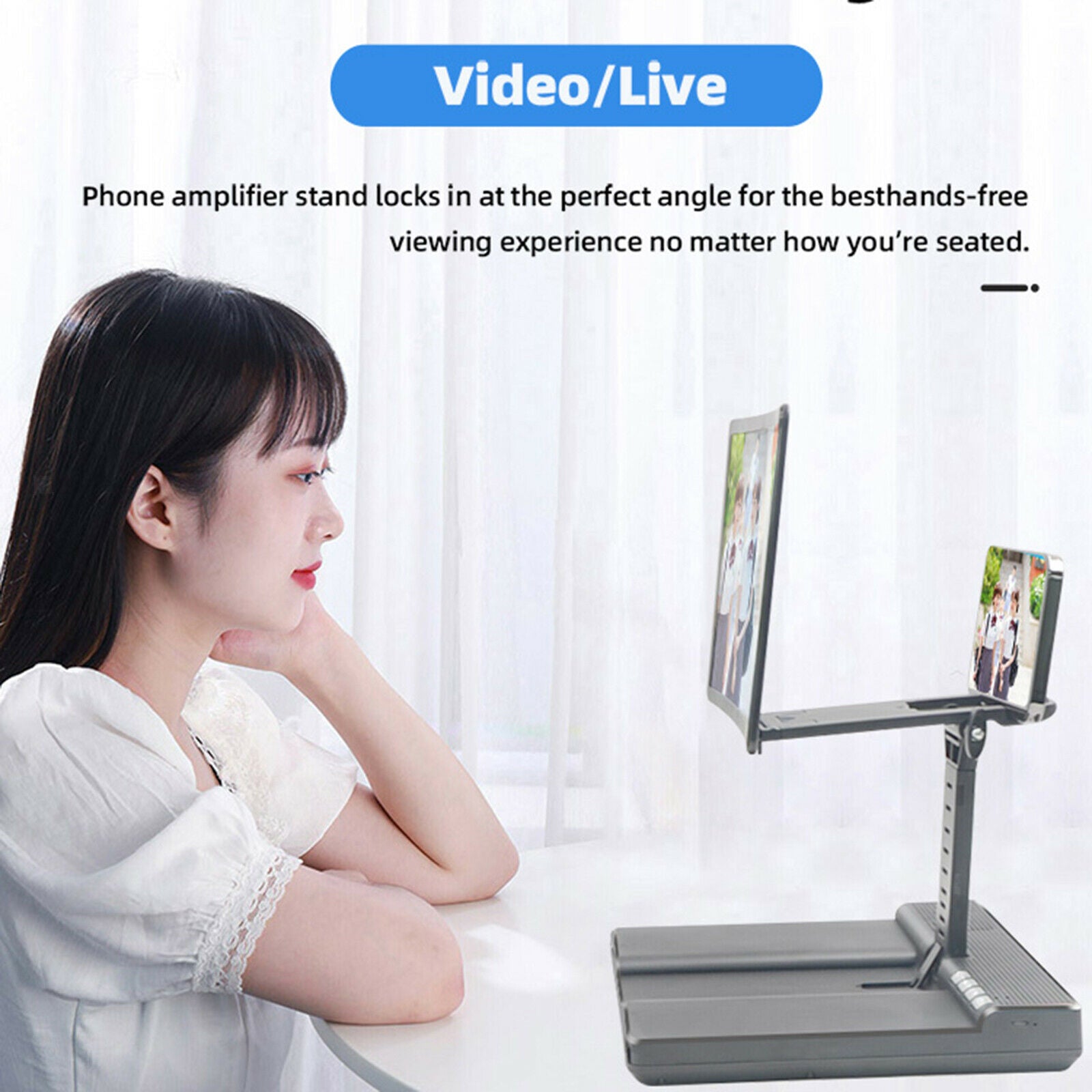 Adjustable 12'' Phone Screen Enlarger Screen Magnifier Holder Bracket for