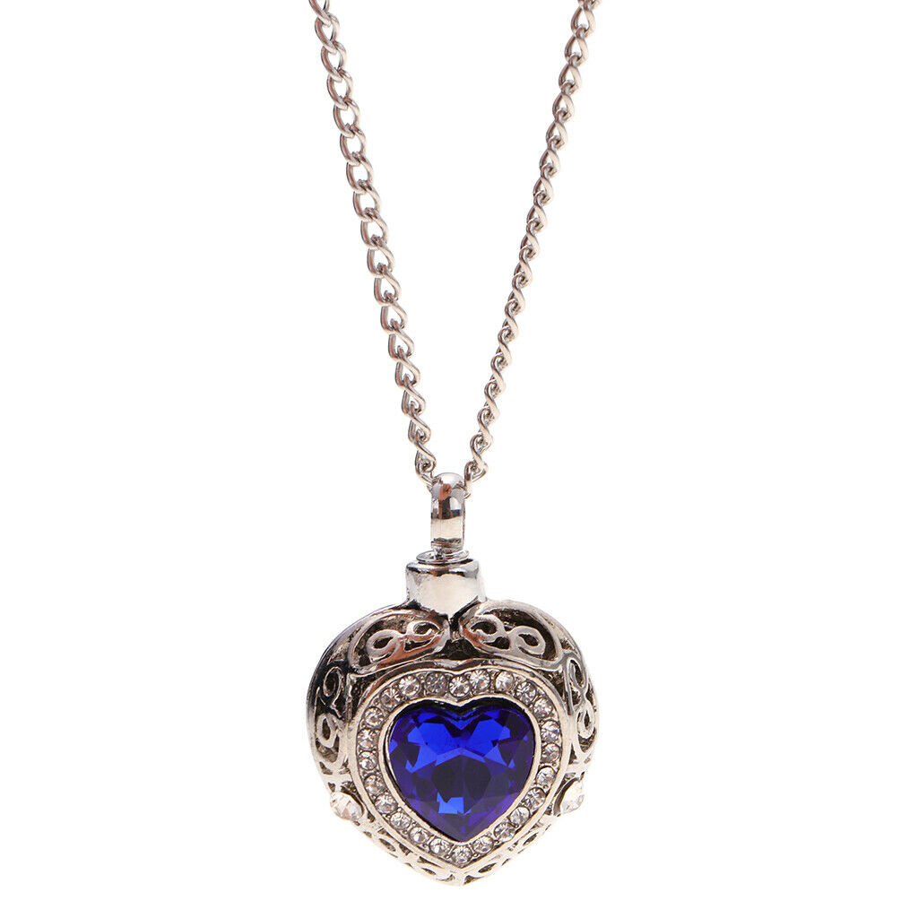 Prettyia Love Heart Charm Pendant Urn Ash Perfume Locket with Chain Necklace