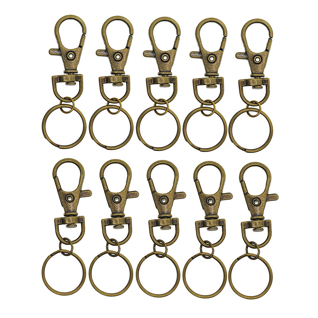 10Pcs Metal Key Chain Hooks with Key Rings for DIY Crafts Jewelry Findings