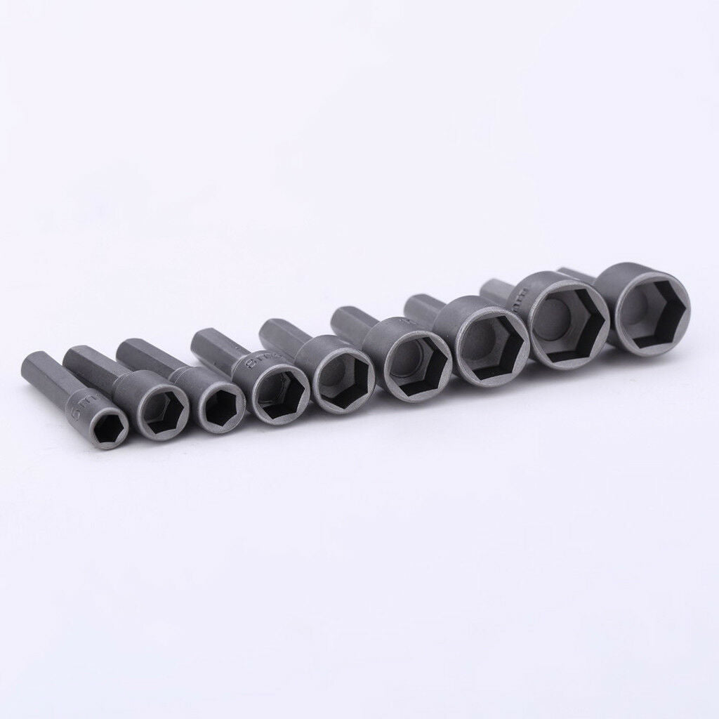 9 Piece Metric Hex Bit Socket Set, 5mm-13mm, Chrome-vanadium Steel Drill Bit