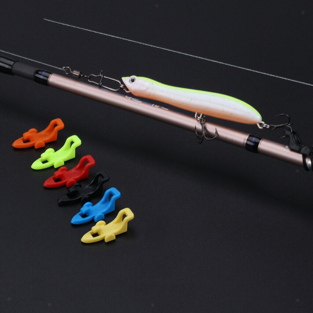 3x FISHING ROD POLE HOOK KEEPER HOLDER WITH RUBBER RINGS ADJUSTABLE