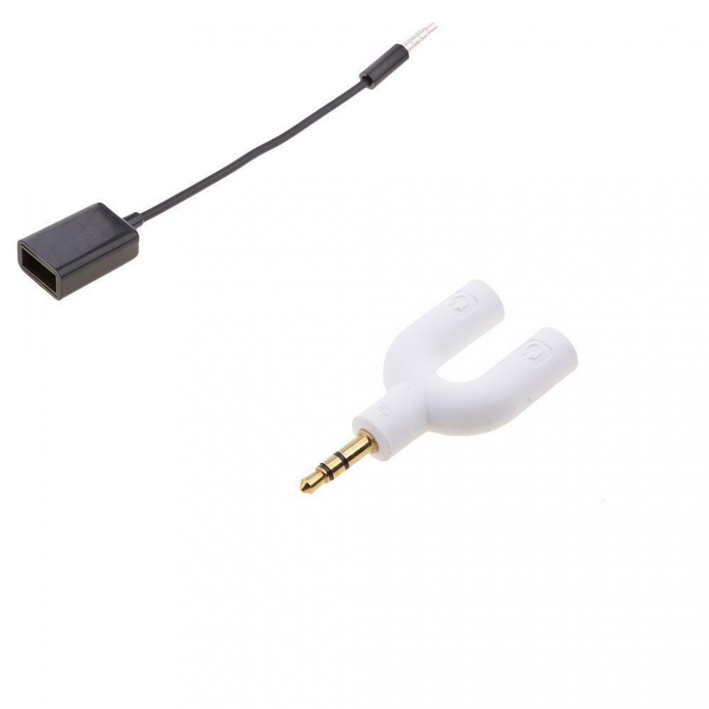 3.5 Mm Stereo Audio Earphone Splitter Adapter And 3.5 Mm Plug USB Socket