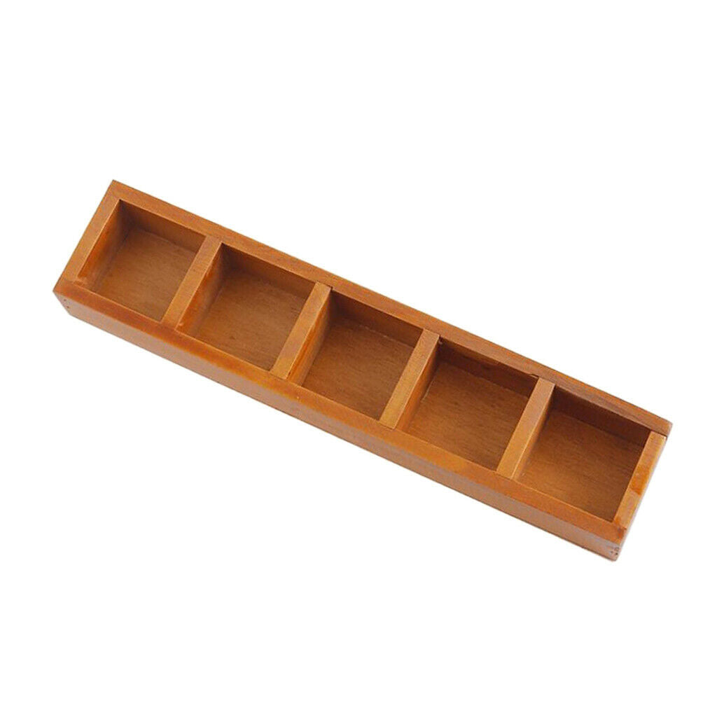 Retro Style Storage Organizer Caddy Tray 5-Compartment Office Supplies