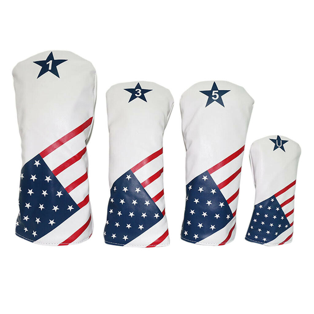 4x Waterproof Golf Wood Head Cover 400c Headcover No. 1 3 5 UT Woods Club