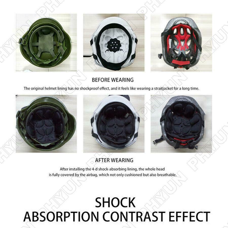 Black Helmet Inner Protection Pad 4-D Helmet Inner Shock Absorber Breathable 1x