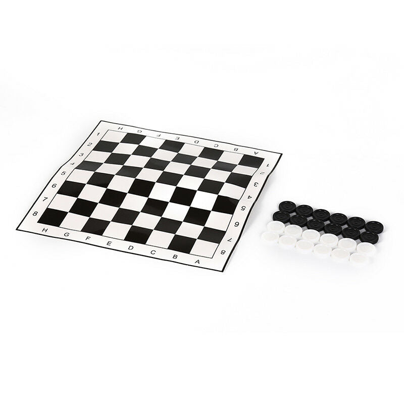 international checkers portable folding plastic chess game board + 24pcs cheBDA