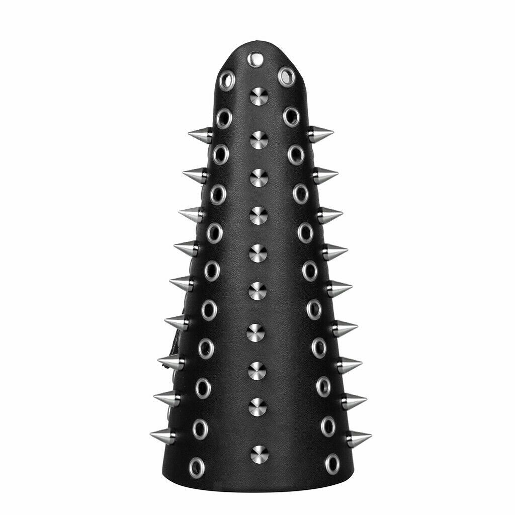 2pcs Punk Wide Leather Rivet Arm Bracers Arm Gauntlets Arm Guard Wristband
