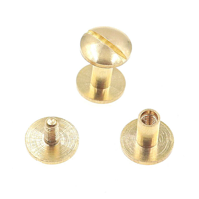10xSolid Brass Rivets Round Head Nail Rivet Belt Screws Craftsmanship Leather HN
