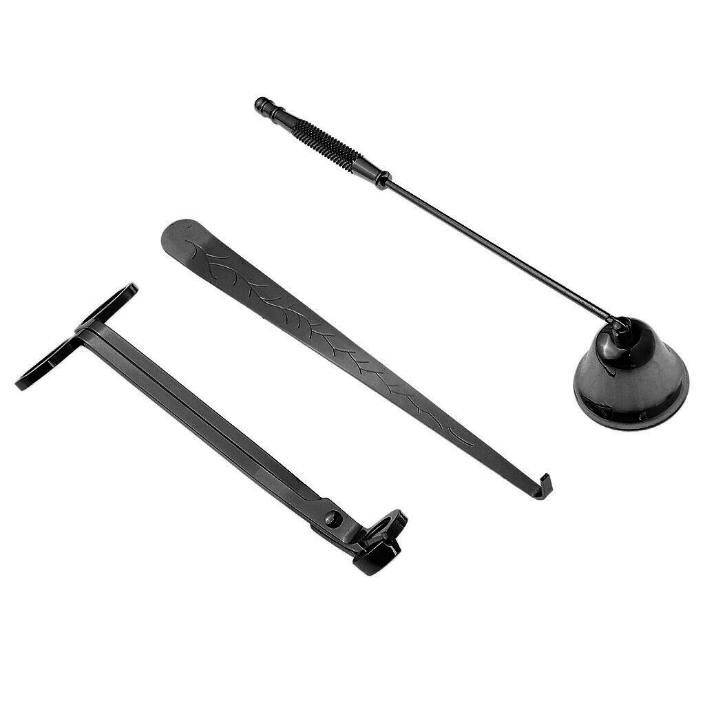 Blesiya 3pcs/set Candle Wick Trimmer Snuffer Wick Dipper Accessories Black