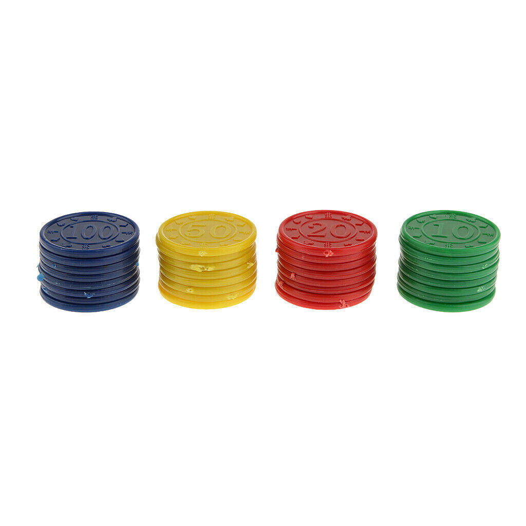 Set of 128, Numbered Poker Chips Game Tokens Bulk 1-1/5 inch 10 20 50 100
