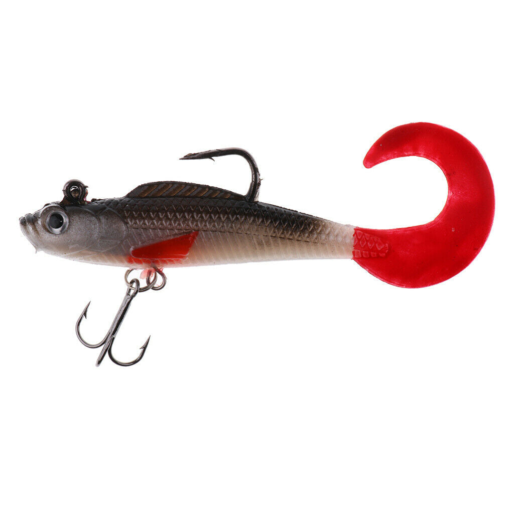 4Pcs Soft Fishing Lures Baits Lead Head Jigs 10cm/9.3g Sinking Crankbaits