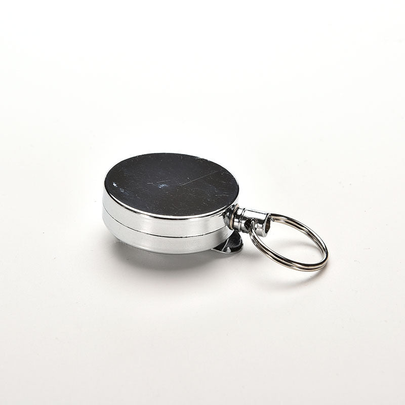 1 Pc Full Metal Keychain Stainless Steel Retractable Key Recoil Pull Chain A XC