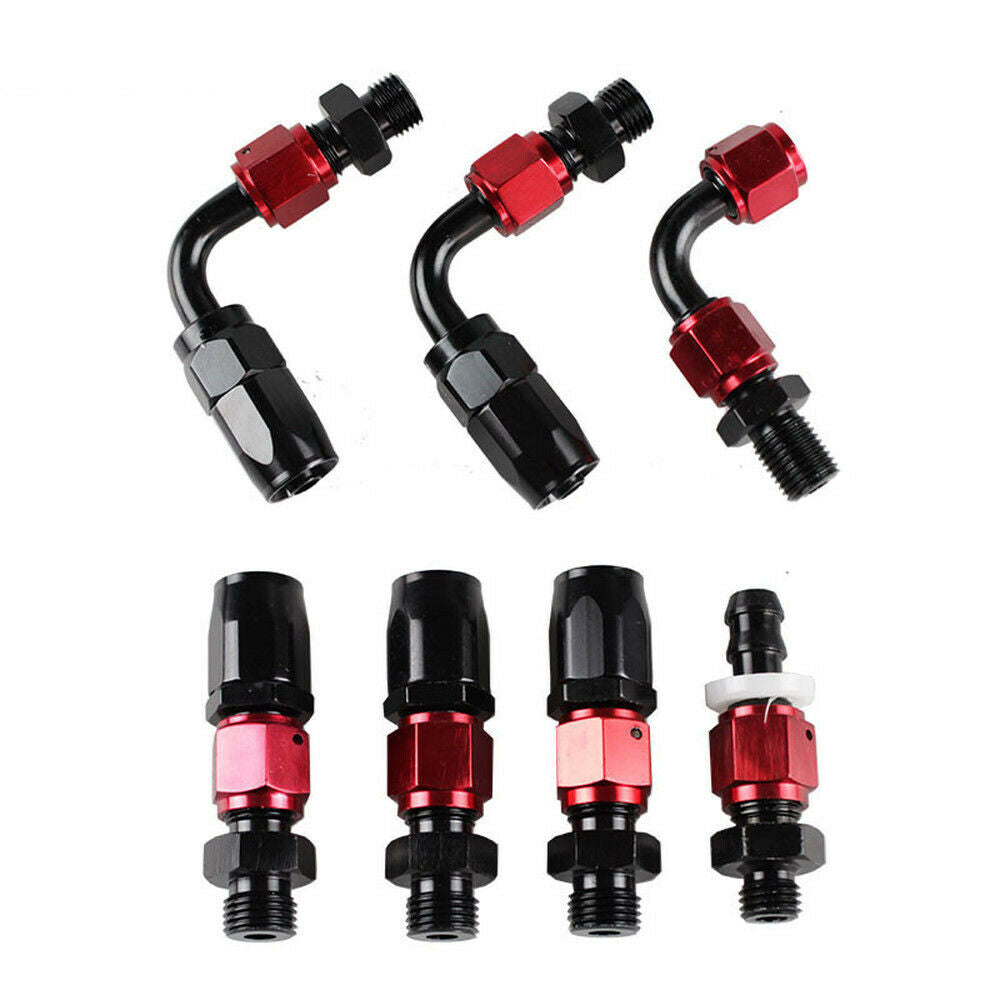 Universal Fuel Pressure Regulator+Gauge+AN6 Fuel Line Hose+Fitting Black+Red Kit