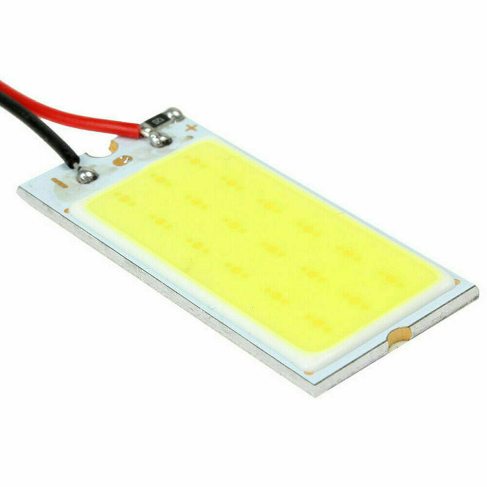 5Pcs White COB Led Panel Dome Light Interior Lamp 12V T10 Festoon Adapters Kits