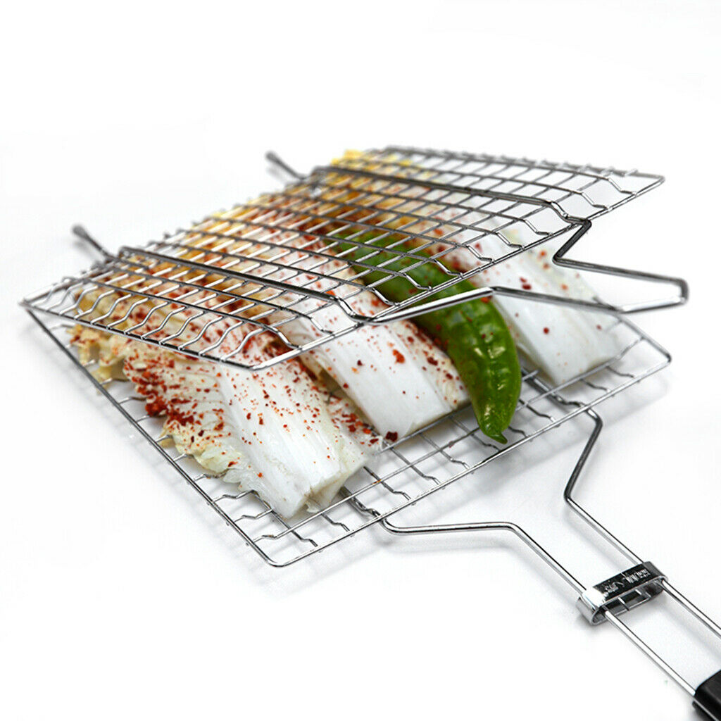 Outdoor BBQ meat grill basket clip grill