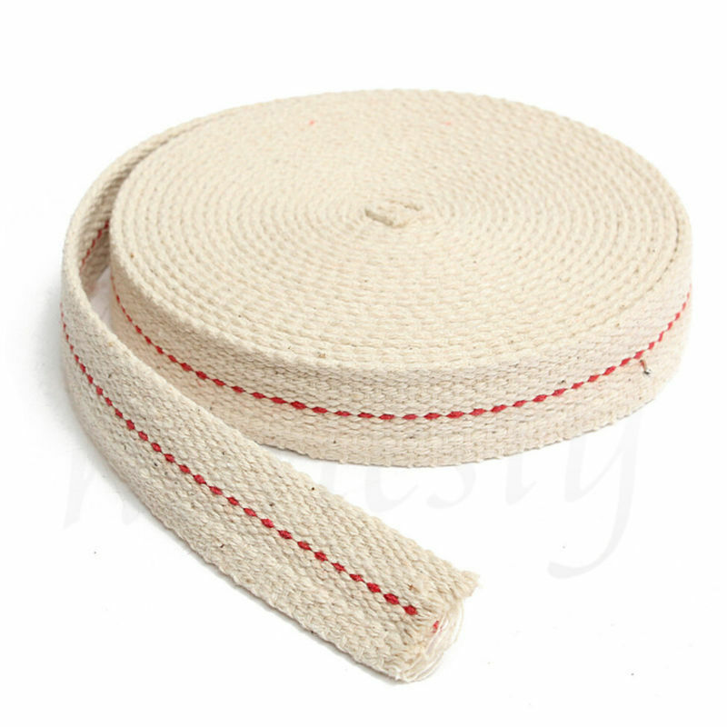 5PCS 1M White Flat Cotton Oil Lamp Wick Roll For Oil Lamps and Lanterns 10mm