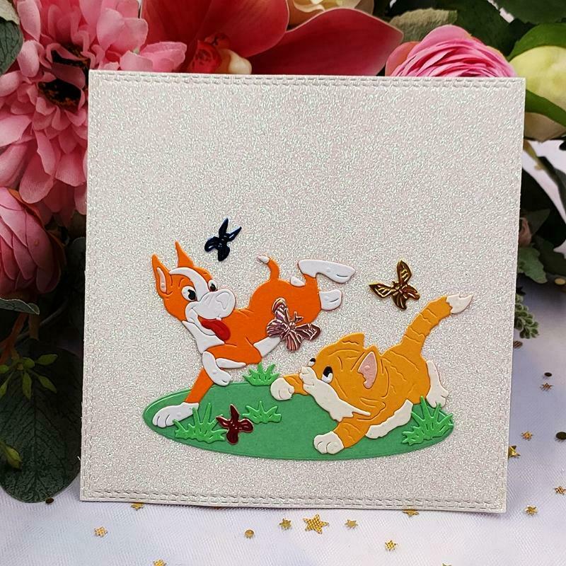 Cat Dog Butterfly Metal Cutting Dies Stencil Scrapbooking DIY Album Stamp Paper