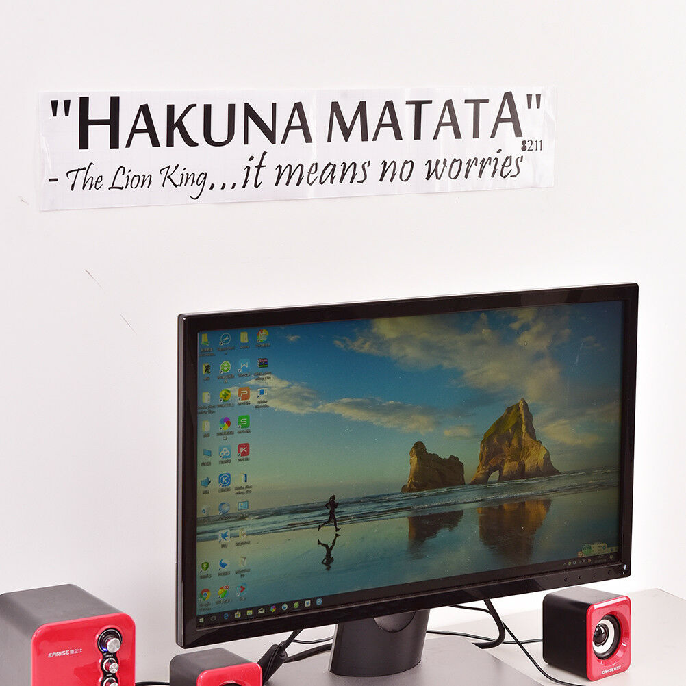 Hakuna Matata No Worry`quote wall decals decorative home decor removable`stic DD